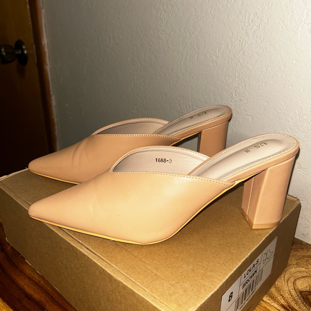 Allegra K Chunky Heel Mules